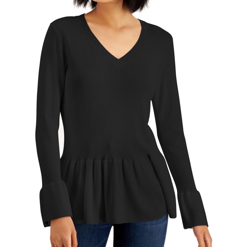 Fever V neck Peplum Sweater